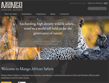 Tablet Screenshot of mangoafricansafaris.com